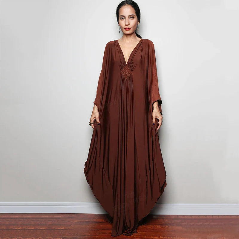 Boho Maxi Dress - Beach Dress, Kaftan Dress Orange Harmony in 15 colors