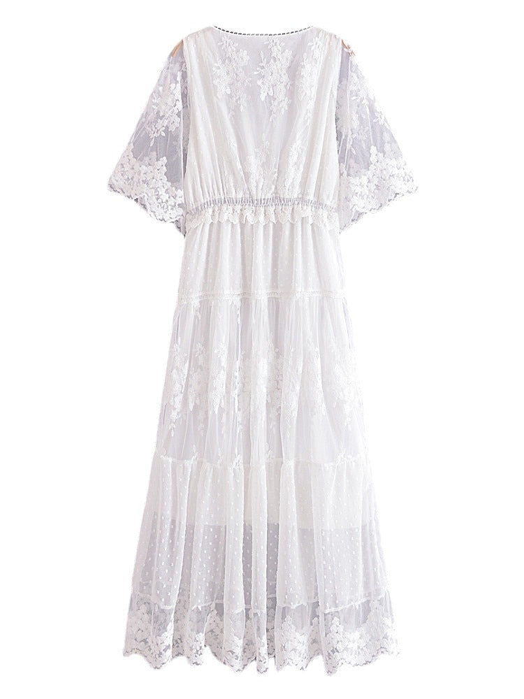 Maxi Dress - Boho Dress - Sundress - Lace Dress - White Celia