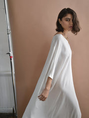 Boho Maxi Dress, Beach Dress, Kaftan Dress, Wren White