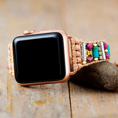 Boho Apple Watch Band - Bohemia Turquoises Beaded Wrist Bracelet Rope Strap