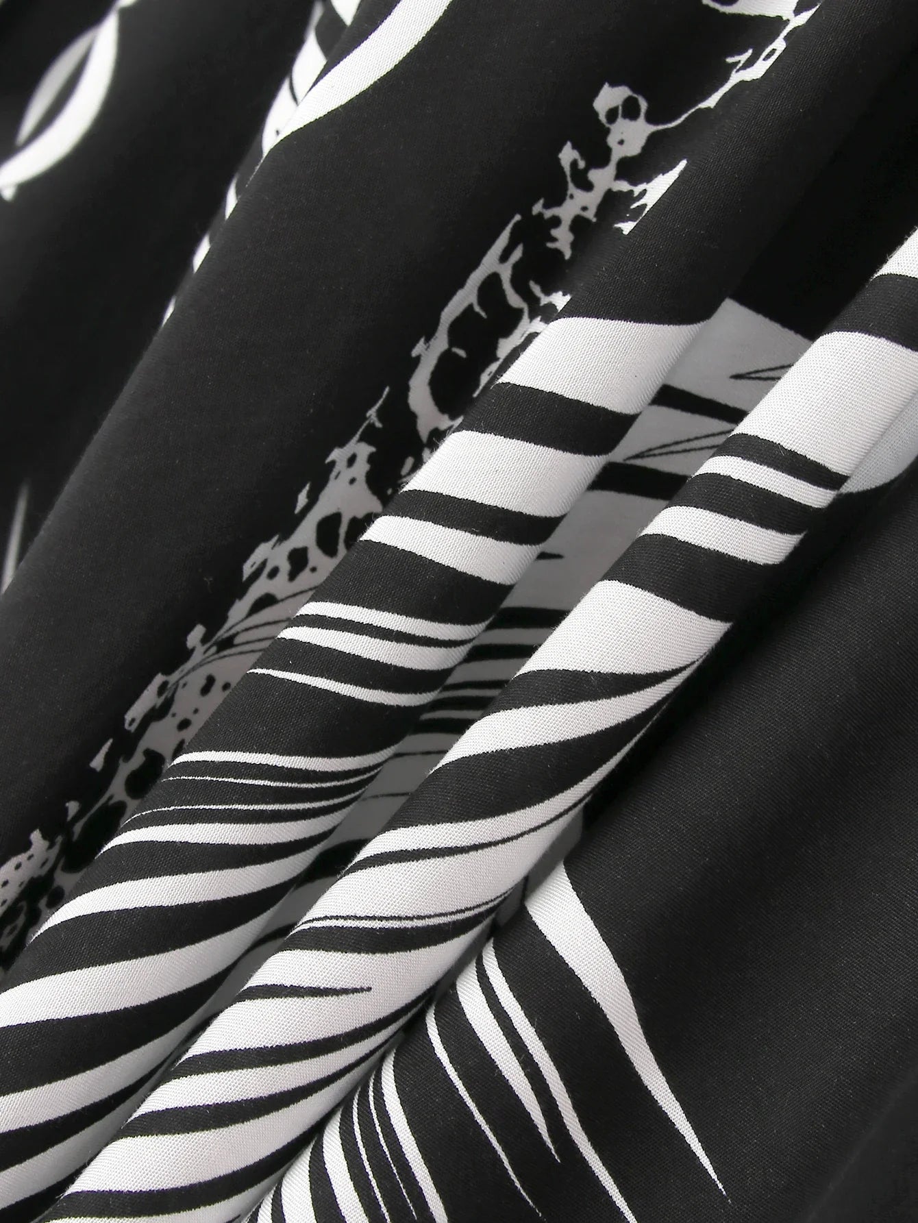 Boho Maxi Dress - Beach Dress, Kaftan Dress Akari Black Coconut Leaf