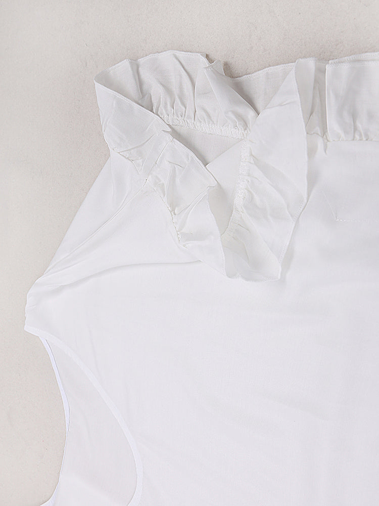 Boho Maxi Dress, Beach Dress,Kaftan Ruffle Dress, Wren White