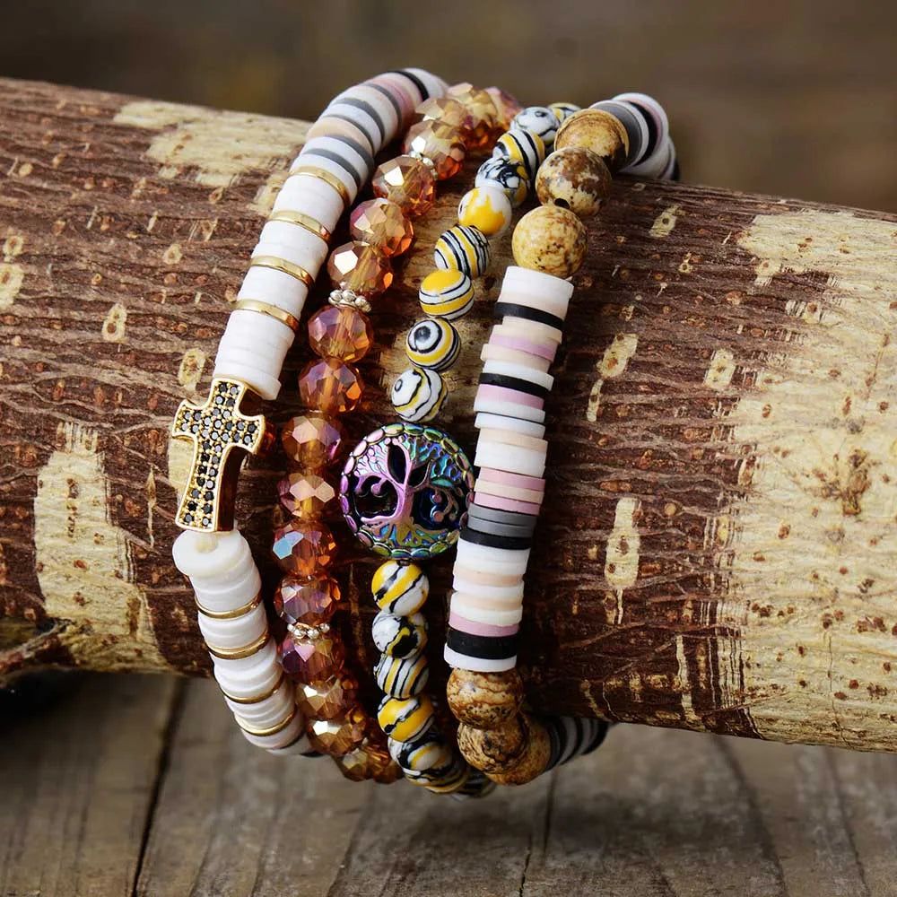 Boho Apple Watch Band - Infinity White Pearl Beads Wrist Strech Bracelet
