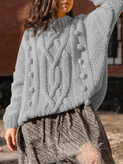 Women's Sweaters Turtleneck Furball Long Sleeve Sweater