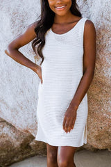 U Neck Sleeveless Slit Mini Cover Up
