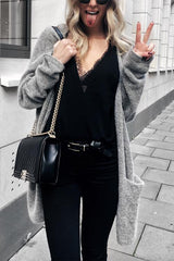 Pocket Knitting Long Coat