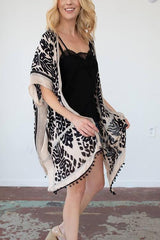 Print Pompom Cardigam