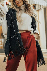 Plaid Tassels Shawl