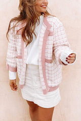 Button Pockets O Neck Cardigan