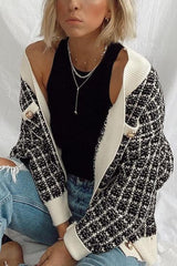 Button Pockets O Neck Cardigan