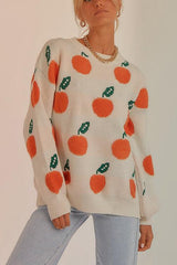 Orange O Neck Jumper Sweater