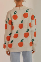 Orange O Neck Jumper Sweater