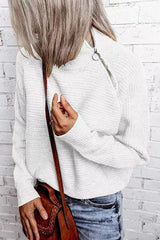 Zipper High Collar Sweater