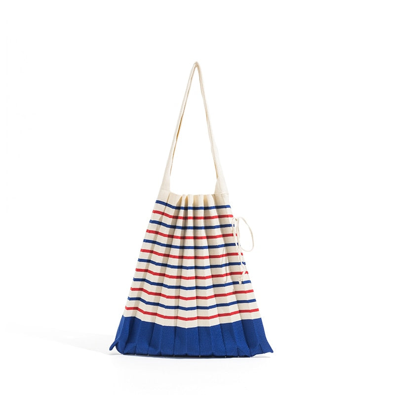 Boho Bag, Tote Bags,  Folded Knit Pleated Bags in 28 colors