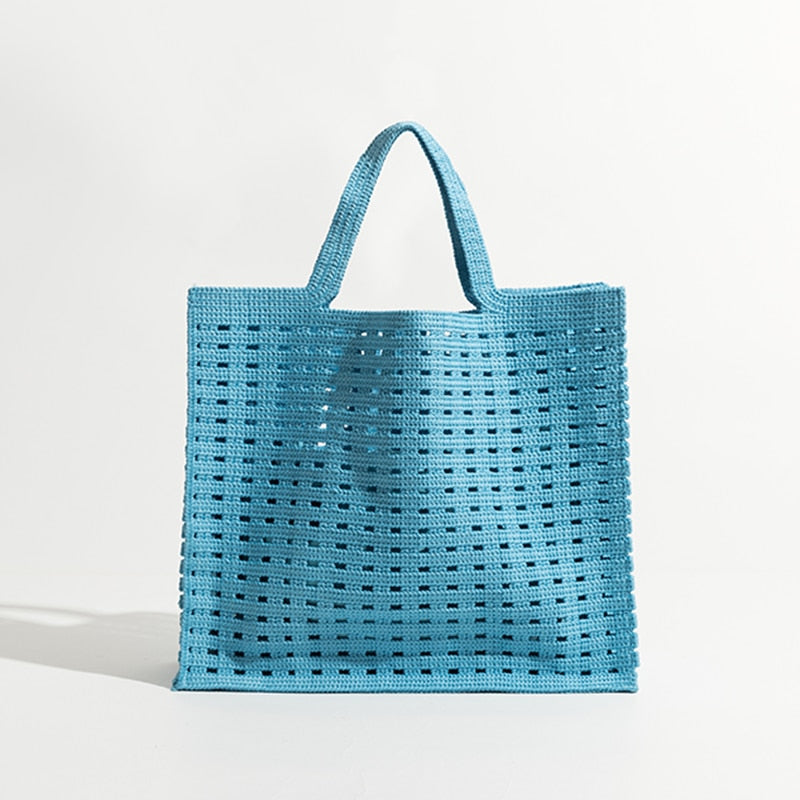 Boho Bag, Tote Bags, Crochet Tote Shopper Handbags in Pink, Blue, Black, Green