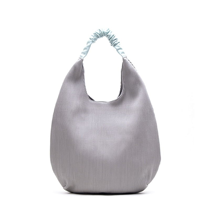 Boho Bag, Hobo Bags, Ruched Fabric Bag in White, Black, Brown
