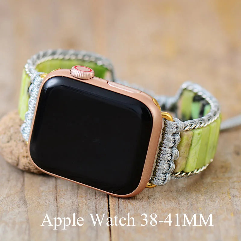 Boho Apple Watch Band - Casual Turquoises Beaded Wrist Bracelet Rope Strap