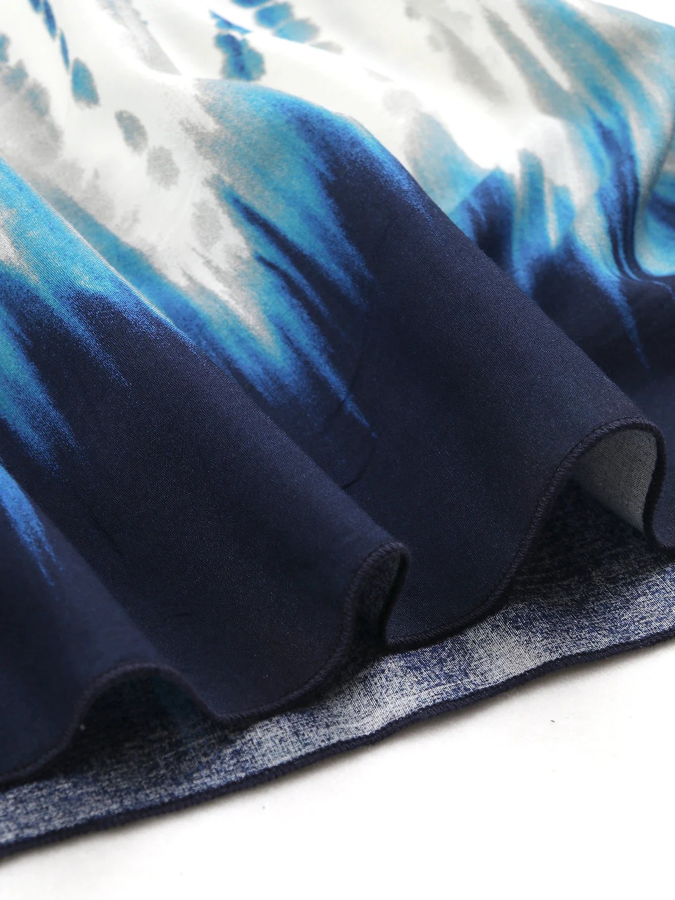 Boho Maxi Dress - Beach Dress, Kaftan Dress Vintage Embroidered in Danica Tie Dye Navy