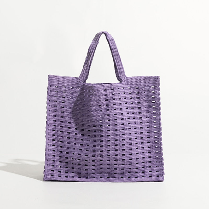 Boho Bag, Tote Bags, Crochet Tote Shopper Handbags in Pink, Blue, Black, Green