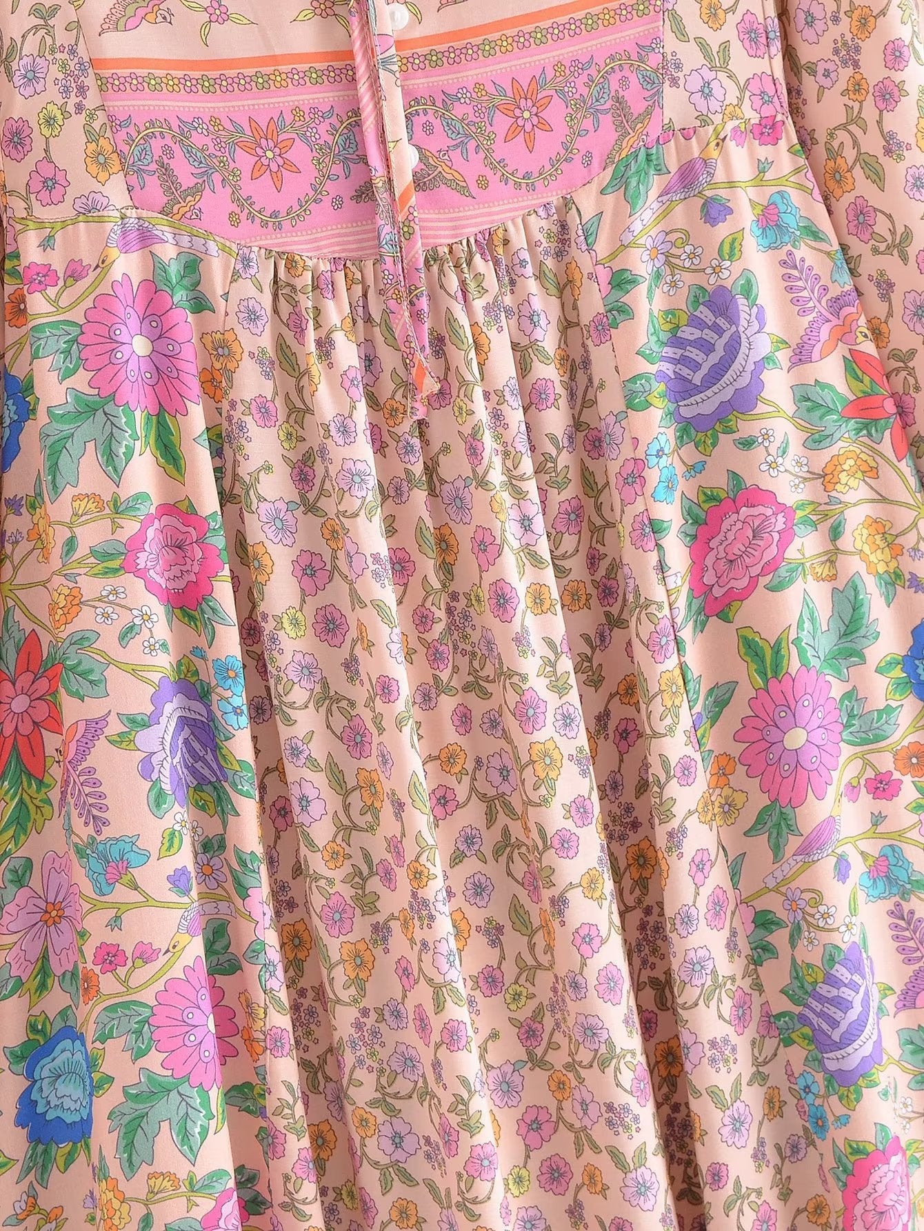 Gown Dress, Boho Maxi Dress, Loose Dress,  Elliana Flower