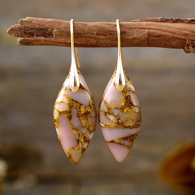Boho Earrings, Dangle Earrings, Silver Plated  Jaspers Imperial