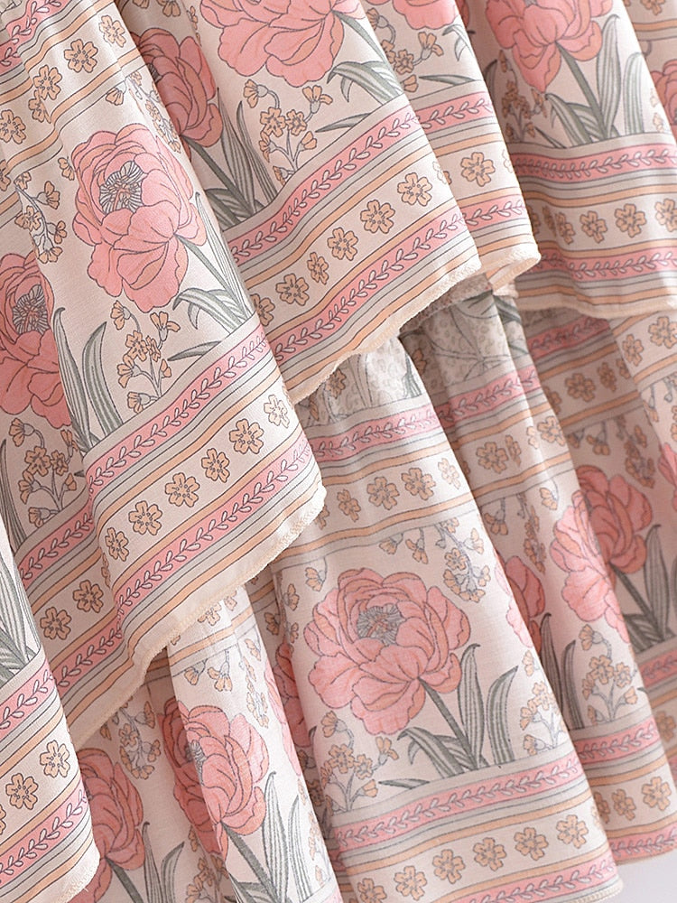 Boho Skirt, Hippie Skirts, Midi Skirt, Wild Rose in Smoke