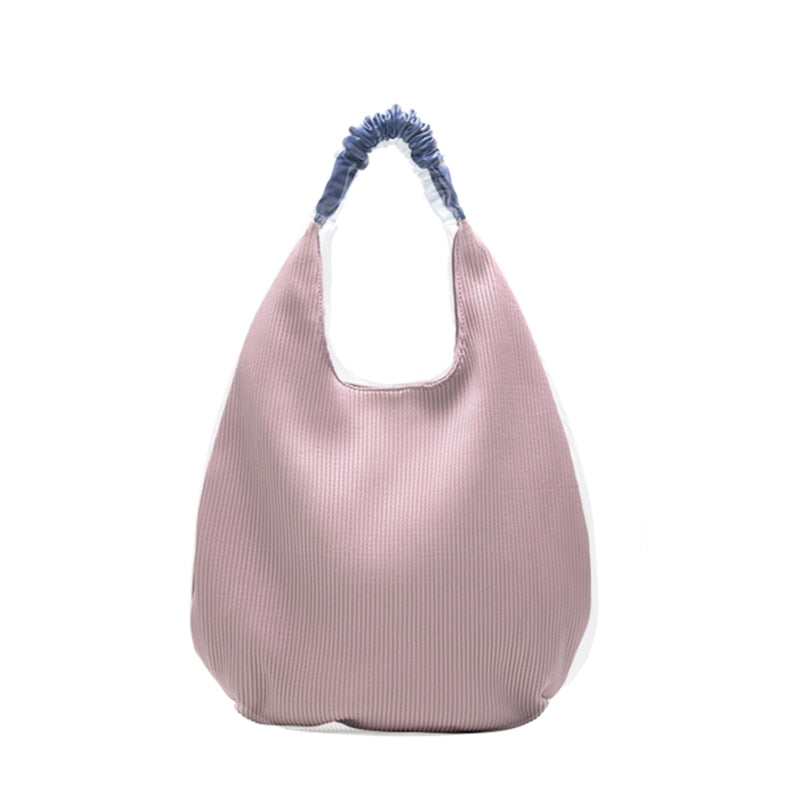 Boho Bag, Hobo Bags, Ruched Fabric Bag in White, Black, Brown