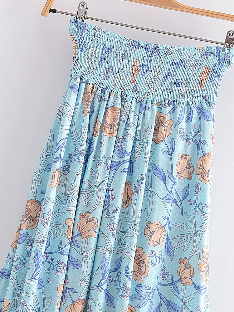 Boho Skirt, Hippie Skirts, Midi Skirt, Wild Rose in Smoke