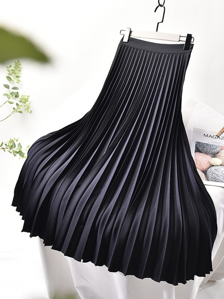 Boho Skirt, Hippie Skirts, Midi Pleated Skirt, Dark Tone