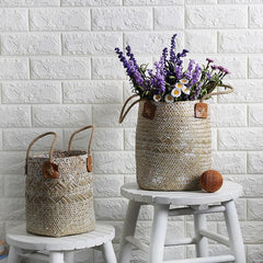 Seaweed Basket - Hand Woven Flower Basket - Indoor Decoration and Storage