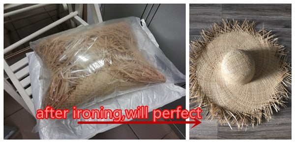 Boho Hat - Summer Hats, Sun Hat, Beach Hat - Wide Brim Straw Hat, Vintage Style Ottili Natural Grass