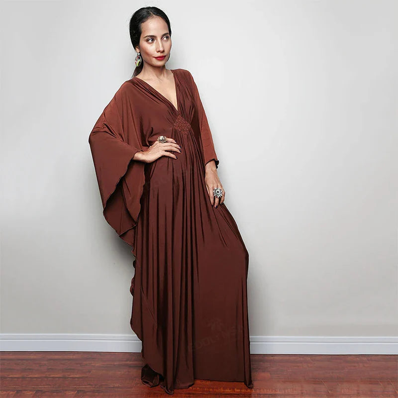 Boho Maxi Dress - Beach Dress, Kaftan Dress Blue Harmony in 15 colors