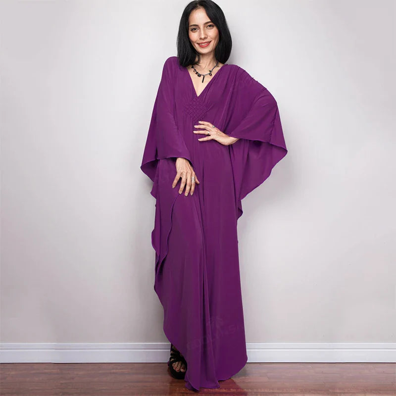 Boho Maxi Dress - Beach Dress, Kaftan Dress Blue Harmony in 15 colors