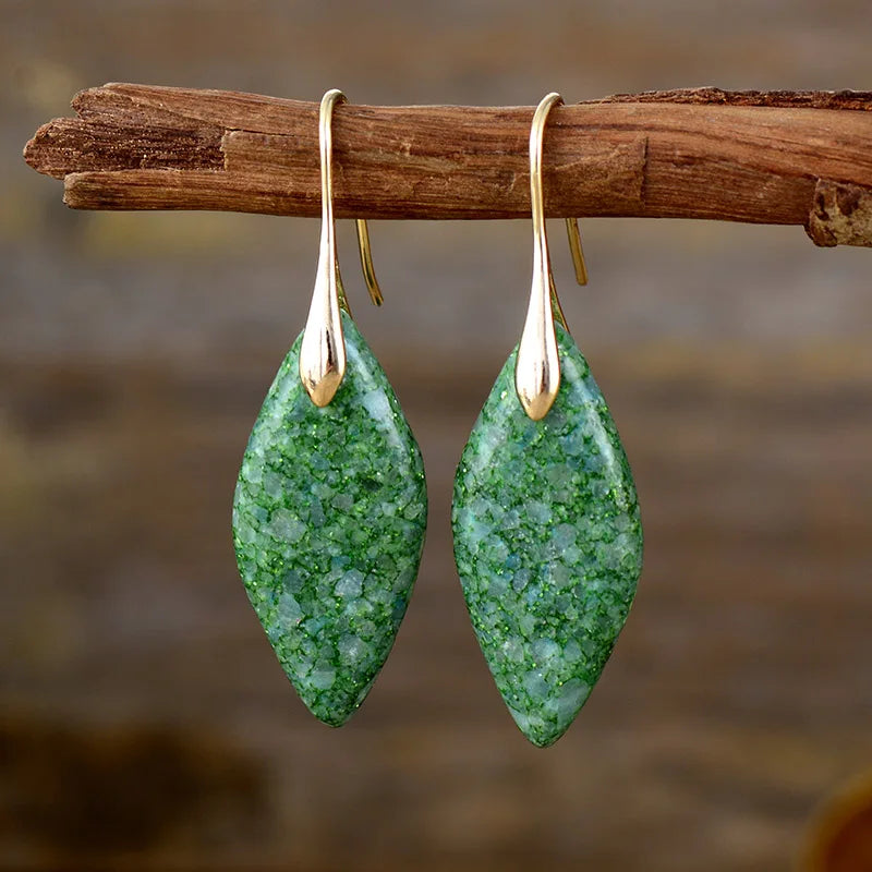 Boho Earrings, Dangle Earrings, Silver Plated  Jaspers Imperial