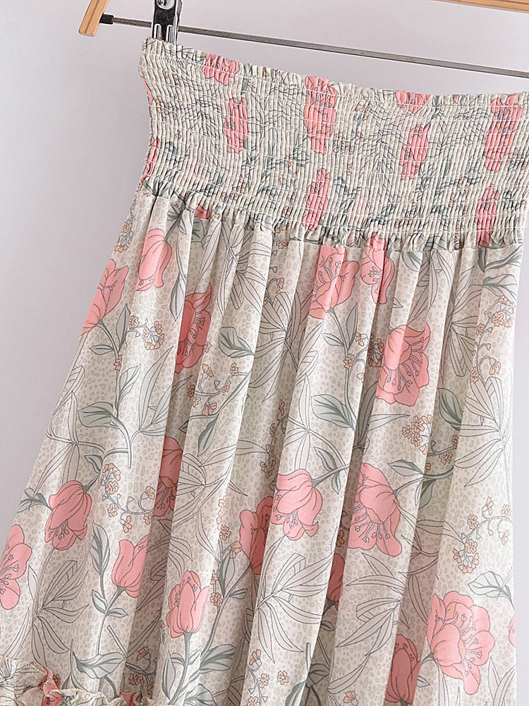 Boho Skirt, Hippie Skirts, Midi Skirt, Wild Rose in Smoke