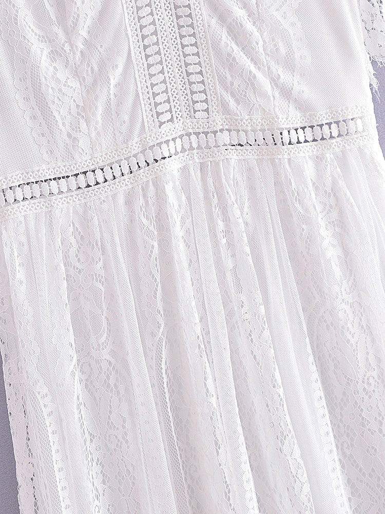 Maxi Dress - Boho Dress - Sundress - Lace Dress - White Altar