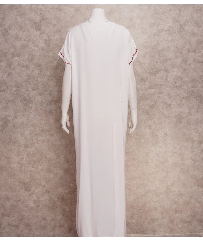 Boho Maxi Dress - Beach Dress, Kaftan Dress Vintage Embroidered in Myla Navy White and Black