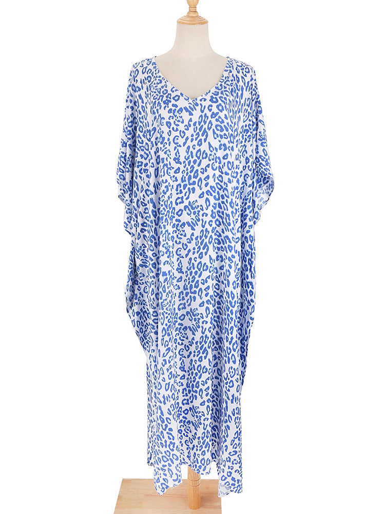 Boho Dress, Beach Dress, Blue Fern