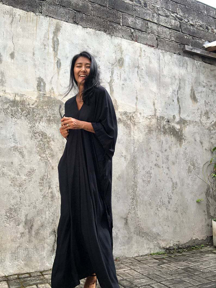 Boho Maxi Dress, Beach Dress, Kaftan Zaynab in Red, Blue, White and Yellow