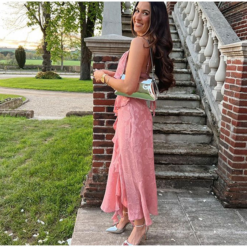 Boho Beach Dress - Ruffled Floral Dress for Your Summer Vacation Vibes Olivia