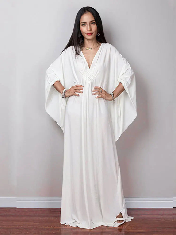 Boho Maxi Dress - Beach Dress, Kaftan Dress Blue Harmony in 15 colors