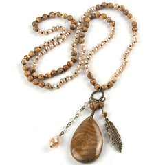 Boho Necklace - RH Precious Turquoise Stones Blue Gypsy