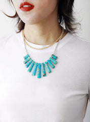 Boho Necklace - Gold Collier and Seed Beads 2 Layers Necklaces