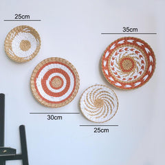 Boho Wall Decor - Handcrafted Rattan Grass Weaving - Moroccan Style