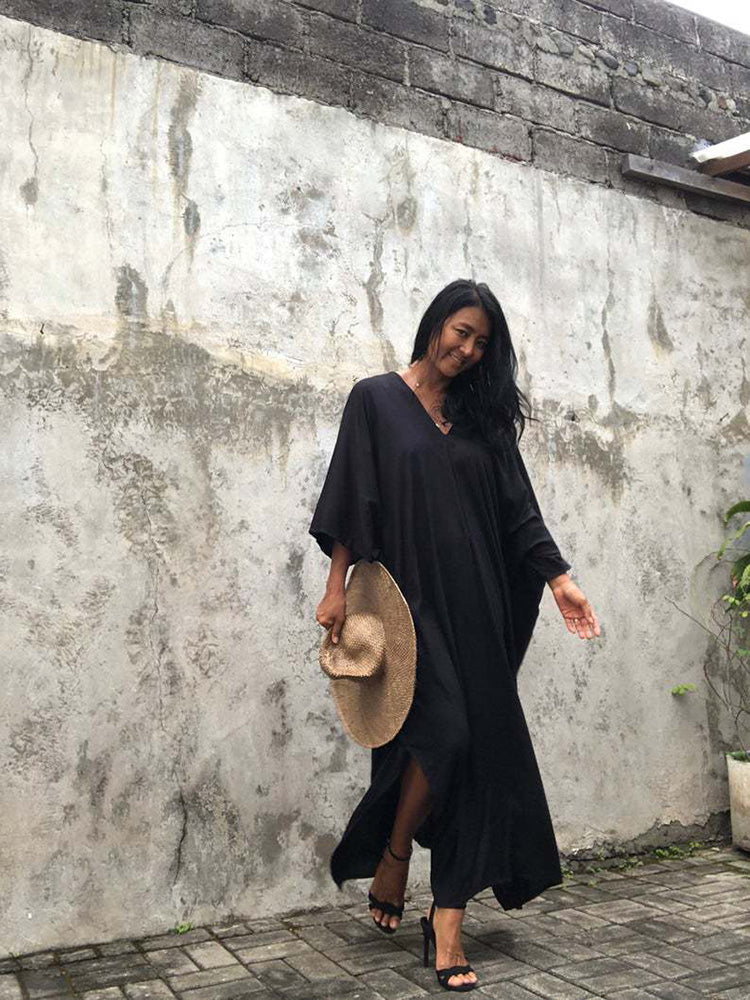 Boho Maxi Dress, Beach Dress, Kaftan Zaynab in Red, Blue, White and Yellow