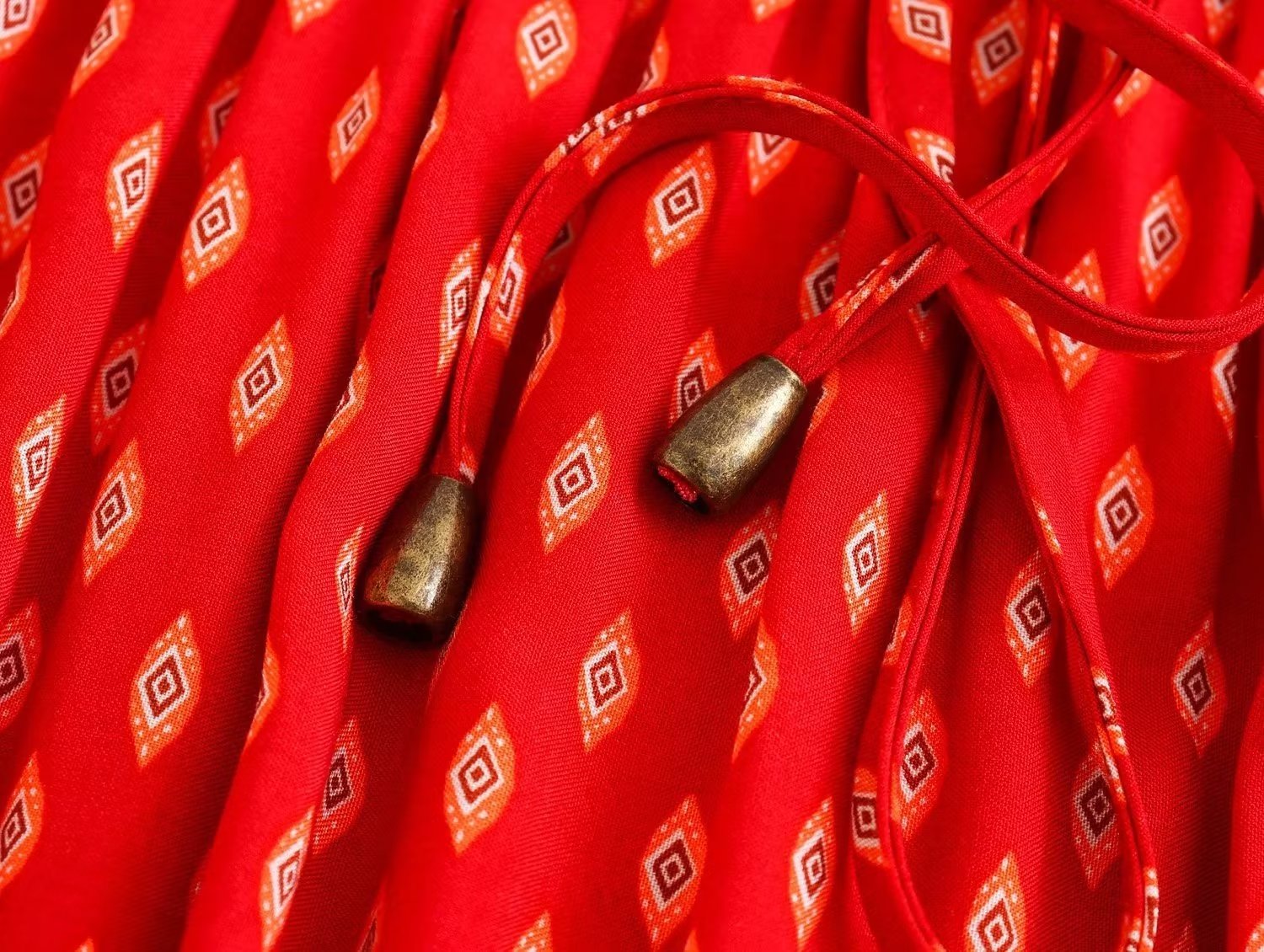 Boho Skirt, Hippie Skirts, Midi Skirt, Marakee in Red and Pink