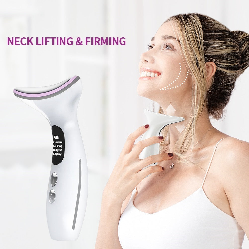 Skin Rejuvenation Device, Face Scraping Tool, Face Lift Device - Heated & Vibration & Red Light Face Massager, Anti-Aging & Wrinkles, Puffiness, Face Tightening, Boho Beauty Gadgets