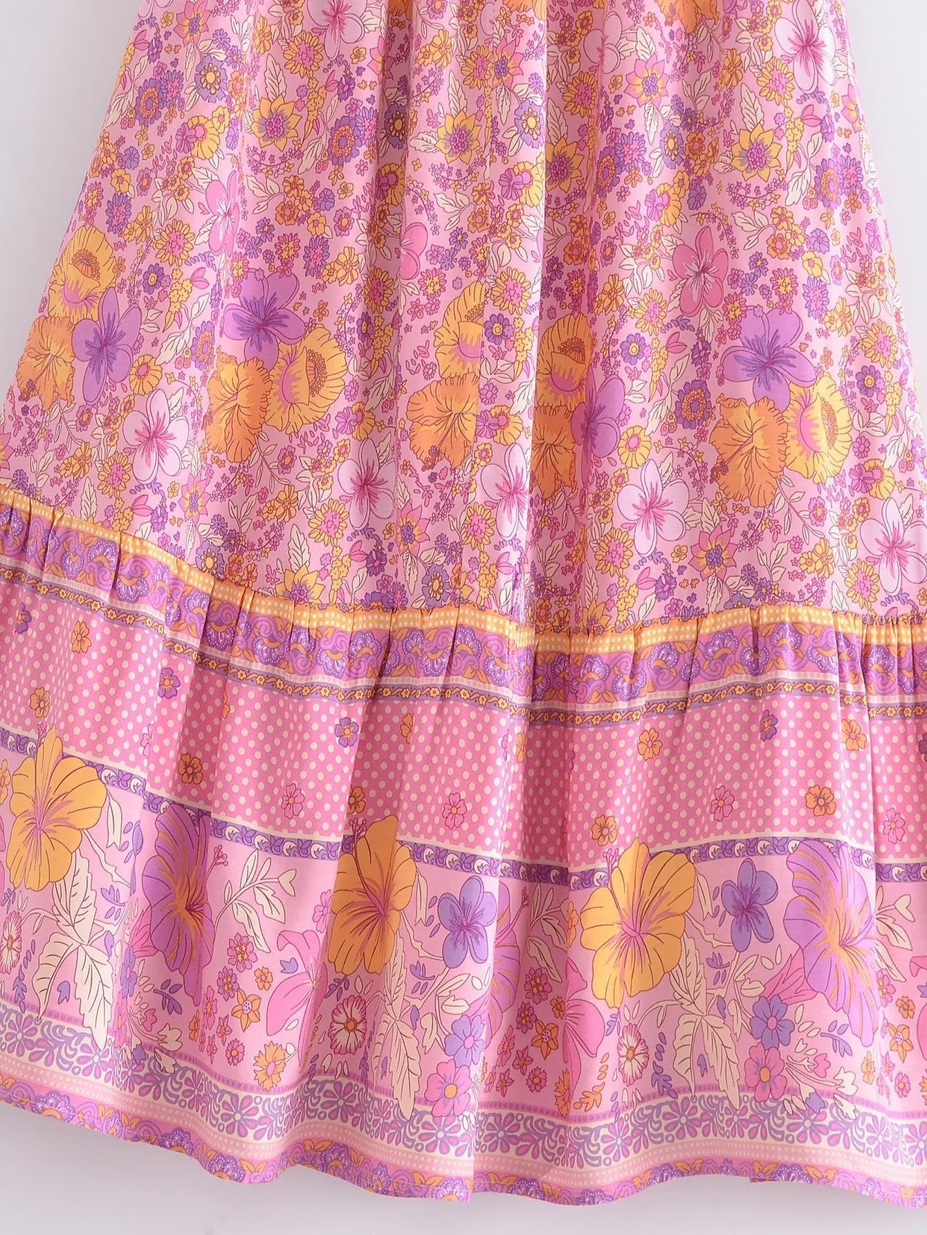 Boho Dress - Sundress - Smocked Dress Scilla Primrose in Pink and Blue