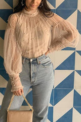 Pearl Puff Sleeve Blouse