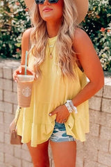 Ruffles Hem Hlater Neck Top